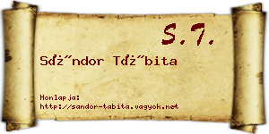 Sándor Tábita névjegykártya